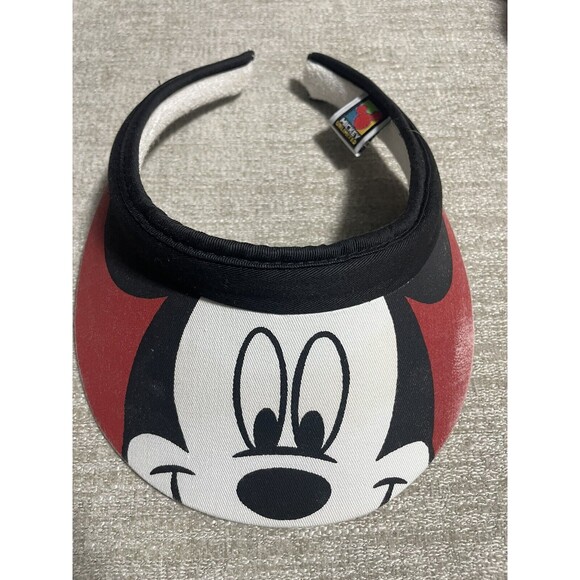 Vintage Disney Mickey Red Sun Visor Hat Mickey Unlimited Graphic One Size - Picture 1 of 11